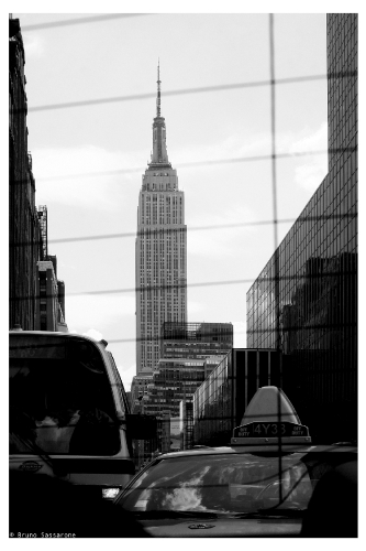 Empire State Building from a taxi